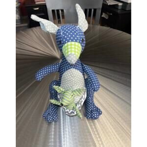 Trend Lab Mommy & Me Kangaroo and Joey Navy & Lime Green Polka Dot Plush